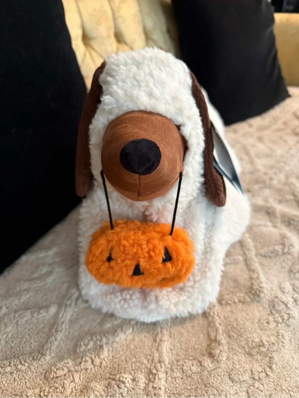 Plush Halloween Dachshund Weiner Dog Ghost Accent Pillow